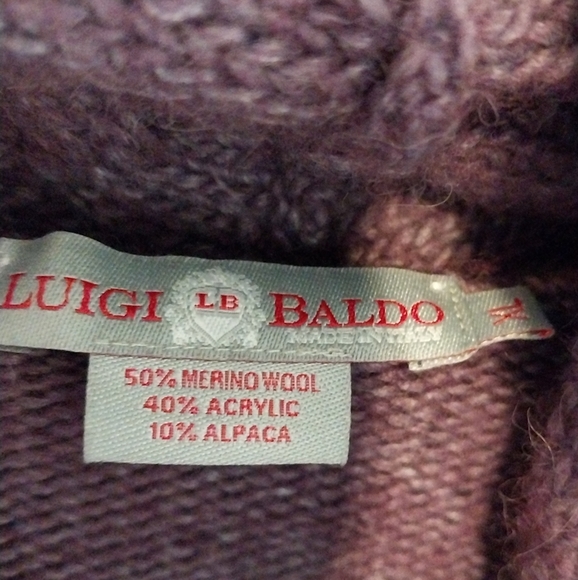 Luigi Baldo Made in Italy Purple Merino & Alpaca Wool Blend Sweater - Picture 3 of 9